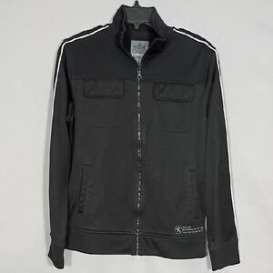 EXPRESS Zip Track Jacket  BLACK Logo Mens Size Small